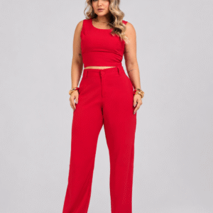 Conjunto Alfaiataria Calça e Cropped