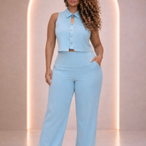 Conjunto de Calça e Blusa em Crepe Duna
