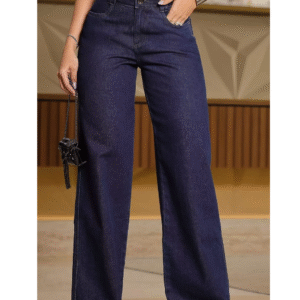 Calça Wide Leg Jeans Escuro